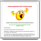 Erstes deutsches Tell a Friend Script